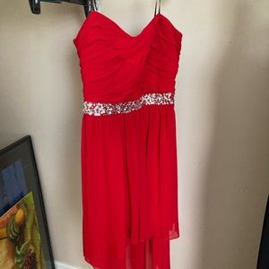 Red Strapless dress